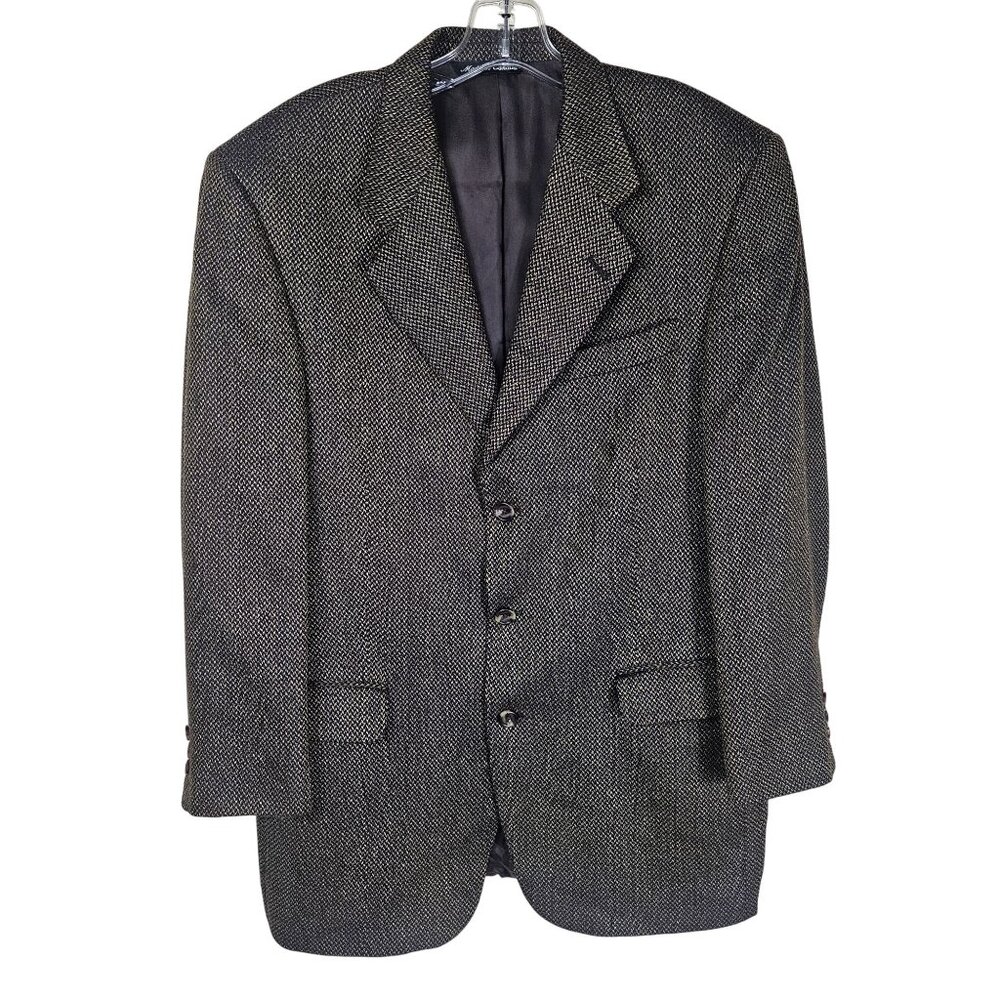VTG Jack‎ Victor Wool Silk Blazer 46R Brown Gold Heritage Quiet Luxury Old Money